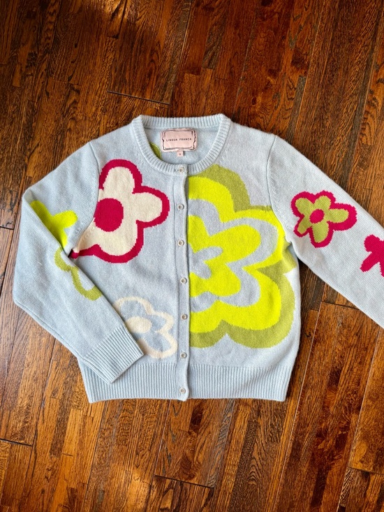 Lingua Franca Sweaters - Lingua Franca light blue cardigan